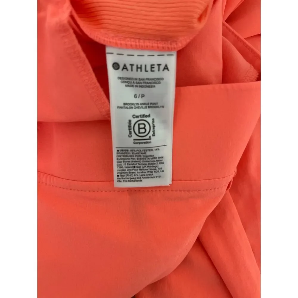 Athleta Brooklyn Ankle Pant in the color Sunset Glow Size 6P - Picture 9 of 16